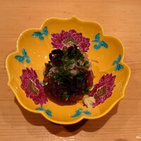 日本料理 丸しま - 先付　　初かつお藁焼き　叩き醤油のジュレがけ﻿ ﻿ 