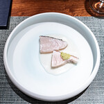 蒼 - 伊東 さかな人長谷川さんより 神经缔め 鰆の藁焼き お米と中国甘酒のヴィネグレットソース