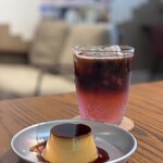 小さな箱cafe - 料理写真:ベリーエスプレッソトニックとプリン