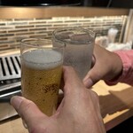 焼肉 牛びより - カンパーイ\(//∇//)\