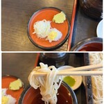 太光庵 - 少し甘めの蕎麦つゆにつけていただきますと
水々しく、喉越しよく…
スルスルと入っていく、美味しいお蕎麦です♪( ´▽｀)