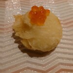 天ぷら処 わか杉 - 北海ホタテのいくら添え