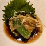 天ぷら処 わか杉 - 茄子と獅子唐の揚げ浸し