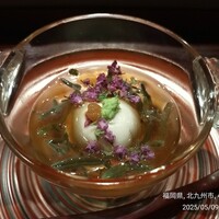 お料理 佐藤 - 1品目、潤菜と胡麻豆腐