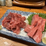 三ぶちゃん - マグロの2点盛り（中落ち、脳天）