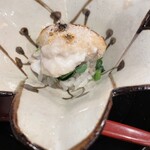 割烹 新多久 - 真ふぐ白子、もち麦ご飯