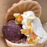 甘納豆かわむら - 塩豆あんマスカルポーネ最中（400円）オレンジピールが効いてて、激うま‼︎