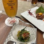 米沢牛ステーキレストラン 牛毘亭 - 前菜はおかひじきのジュレ仕立て