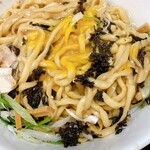 鼓志 - まぜそば400g(手揉み太麺)TP磯のり　混ぜたアト
