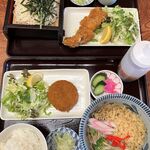 二葉 - '25/05/11 ささみセット・メンチセット（共に税込800円）ライスなしは50円引き