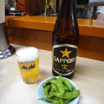 太福 - 瓶ビールとお通しの枝豆