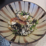 天然うなぎ しま村 - ２膳目は、薬味を混ぜて。