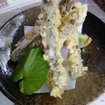 ファームヤード - アスパラ天婦羅最高です