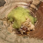 イタリア料理 今井 - 新生姜　ホタルイカ　炊き込みご飯　グリーンアスパラ　ぶどう山椒ソース