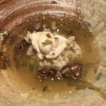 イタリア料理 今井 - 鯛の白子　ホタルイカ　リゾット