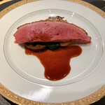 la-bas - 5. あいち鴨のソテー、モリーユ茸（あみかさ茸）
      ※ソースはせとかの冷凍果汁、赤ワインビネガー、バター、黒胡椒