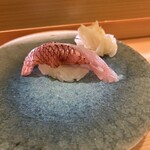 すしのいずみ - 金目鯛の炙り、塩