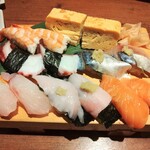 旬海佳肴 一家 - 娘sの握り　二人前　どれもお魚ツヤツヤ