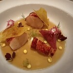 ラ・ベ - （拡大）オマールブルーのブレゼ フェンネルブランマンジェ 繊細なブイヤベースジュレ