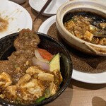 CHINESE DINING 瑞 - 牛モモ肉のオイスター炒めと麻婆豆腐の二色丼