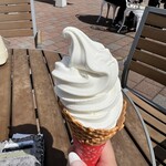 宝塚北サービスエリア - 六甲牛乳だか神戸牛乳の低温殺菌牛乳を使ったソフト600円