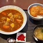 大衆食堂正広 - カレーラーメンとミニタレかつ丼セット