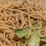 來庵 - 坦々麺汁なしを混ぜるとこんな感じ