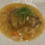 口福菜 亀吉 - ヨシキリザメのふかひれステーキ、渡り蟹のうちことともに