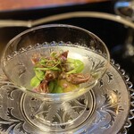 八王子うかい亭 - ホタルイカの冷製ゼリー寄せ
      ～季節の豆類とともに～