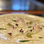 八王子うかい亭 - 真鯛と旬野菜のマリネ
      ～大葉のソース添え～