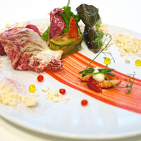 ソンブルイユ TOKYO - ランチコース 7392円 のオマール海老と各種野菜のテリーヌ フレーズのヴィネグレット