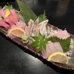 Mie Jin Hon Ten - 刺身拼盤 三人份（黃鰭金槍魚、鯛魚、鱸魚、平政）