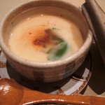 魚竹 - 茶碗蒸し。上のあんかけもとても優しい味でした。