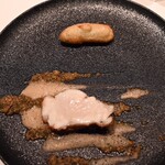 カンテサンス - クエ、スナップエンドウ、せりとふきのとうのソース