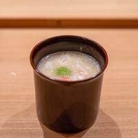 東茶屋 なかむら - 2025.5 金沢産毛蟹と山城産筍の擂り流し 大阪産春キャベツ入り