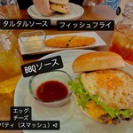 ブラックプール ハンバーガー カフェ - 両面焼きエッグ