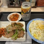 松屋 - プルコギ＆サラダ＆生ジョッキ缶