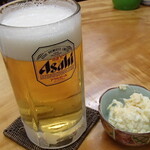 みさき庵 - 生ビール　お通し