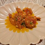 fu-fu shisen - エビの自家製豆板醬チリソース