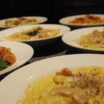 アクア個室スタジアム 楽園の泉 - パスタ≪トマトソース≫≪クリーム豆乳使用≫≪塩≫≪醤油≫≪ジェノバ≫