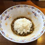 らーめん 六弦 - 残ったタレ＆具材に「追いメシ」で〆