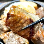 かしら焼き＆もつ鍋 金太郎 - サイコロステーキ定食1.5倍