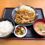 美野里パーキングエリア（上り線）フードコート - 生姜焼き定食　1250円税込