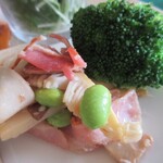 壱弐参 CAFE - 朝採りたけのことベーコンはアラビアータ仕上げに。