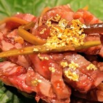 銀座 鉄板焼き ステーキ K-sio - 前菜：和牛生肉の和風タルタル　～山葵～