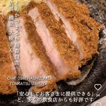 とんかつまるや - 料理写真:厚切りロースかつ定食は圧倒の厚みとボリューム