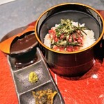 銀座 鉄板焼き ステーキ K-sio - 食事：最高級A5黒毛和牛生肉を使用した
      　　　　　櫃まぶし＋2500円