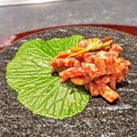 銀座 鉄板焼き ステーキ K-sio - 前菜：和牛生肉の和風タルタル　～山葵～