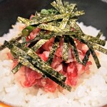 銀座 鉄板焼き ステーキ K-sio - 食事：最高級A5黒毛和牛生肉を使用した
      　　　　　櫃まぶし＋2500円