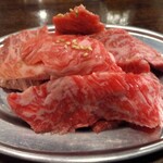 焼肉 誠之介 - 誠之助カルビ（和牛の切り落とし）748ｘ2裏